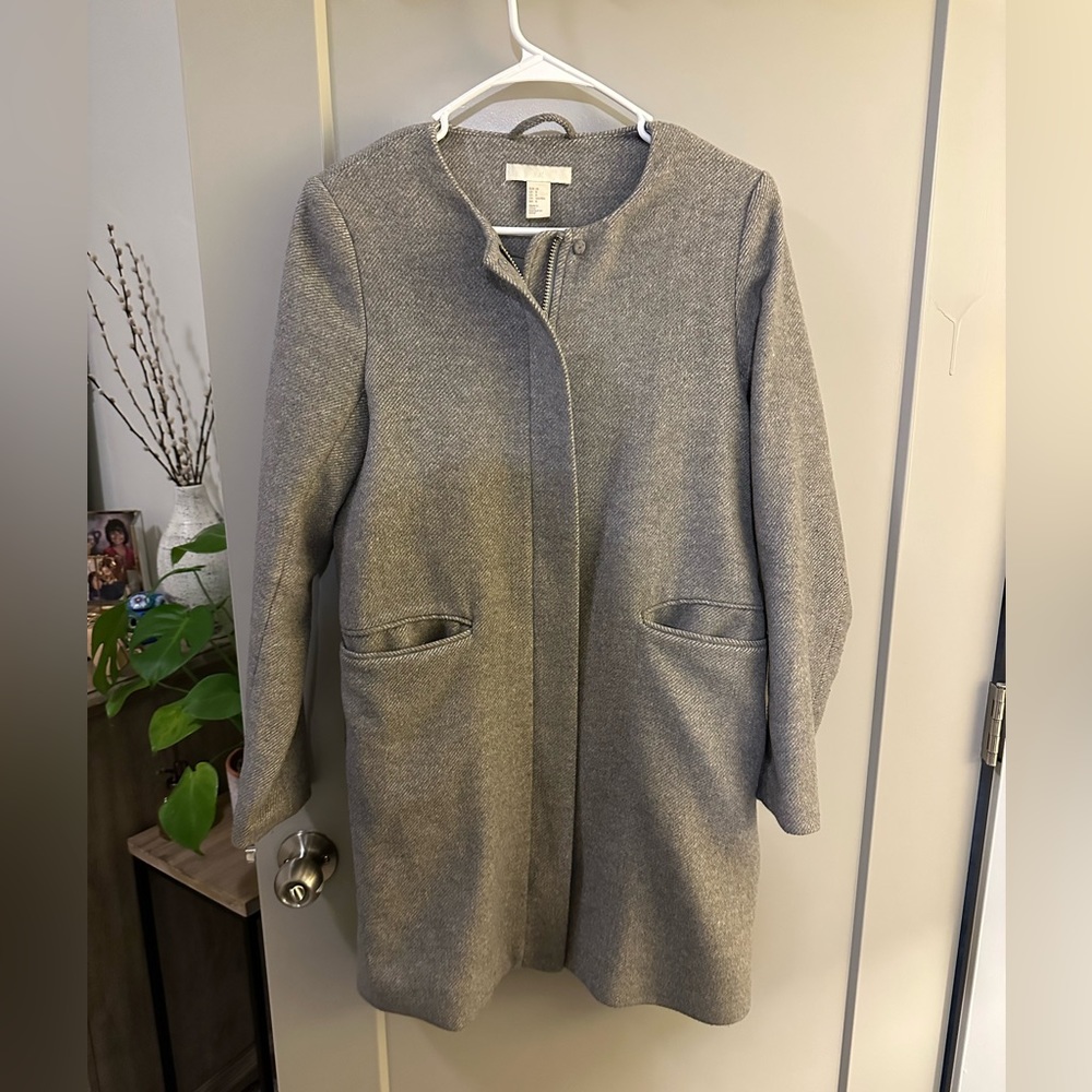 H&M grey trench coat